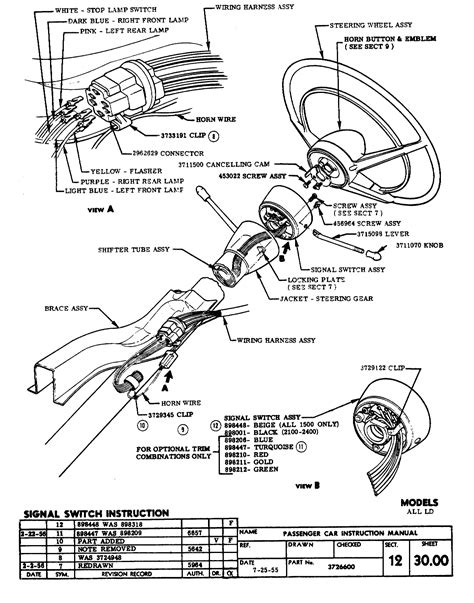 chevy truck steering column wiringdiagram