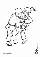 Judo Hiza Guruma Gulli Coloriages Aikido Jitsu Jiu Imprime Partage Télécharge sketch template