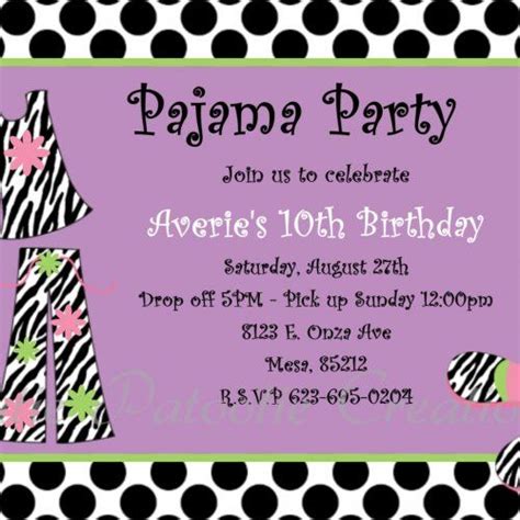 pin by roxanna brightman on slumber party birthday party invitation