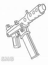 Gun Coloringgames Smg sketch template