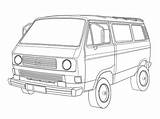 Vw T3 Volkswagen Bus Skizze Camper T2 Transporter T25 sketch template