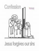Confession Coloring Going Girl Catholic Printables Activities sketch template