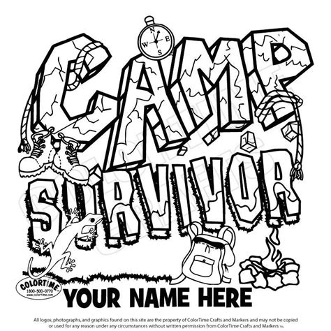 camping coloring pages camp survivor  printable coloring pages