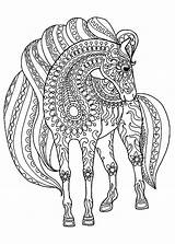 Horse Coloring Zentangle Patterns Simple Template Horses sketch template