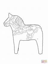 Coloring Horse Dala Swedish Popular sketch template