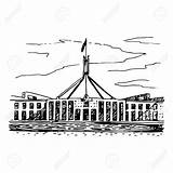 Parliament House Clipart Canberra Vector Freehand Australia Clipground Act sketch template