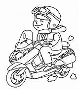 Coloration Drawn Farbtonseite Cavalier Stampare Motorbike Stamps sketch template