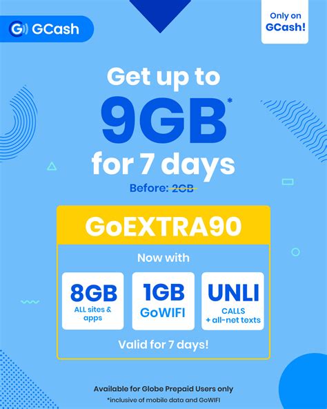 globe gcash introduce exclusive data promo  prepaid subs megabites