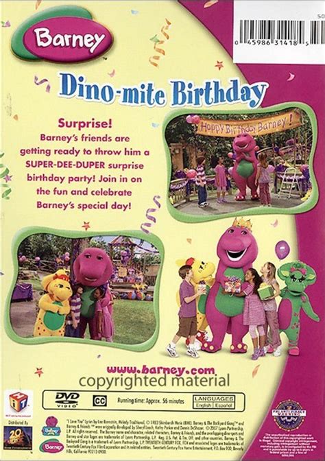 Barney Dino Mite Birthday Dvd Dvd Empire