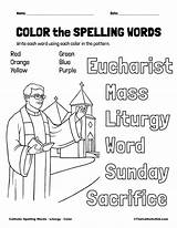 Catholic Liturgy Words Vocabulary Spelling Thecatholickid Eucharist Homeschool School Cnt sketch template