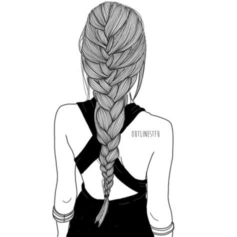 hair braid draw girl tumblr