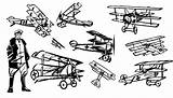 Fokker Dr Triplane Vector sketch template