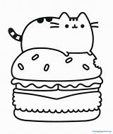 Coloring Hamburger Cat Pages Getdrawings sketch template