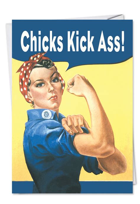 Chicks Kick Ass Funny Birthday Greeting Card