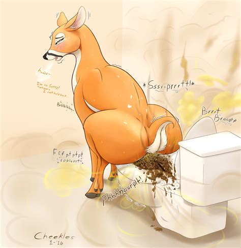 rule 34 2016 ass backside blush cervine cheekles clogged toilet deer defecating defecation