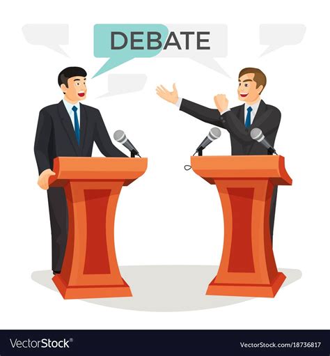 debate poster   politicians  vector image  vectorstock poster debate question