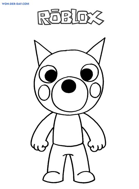bunny piggy roblox coloring page  printable coloring pages  kids