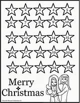 Advent Calendar Nativity Coloring Pages Christmas Sunday School Printable Stars Color Lesson Church Clipart Religious Colouring Catholic Kids Calendars Crafts sketch template