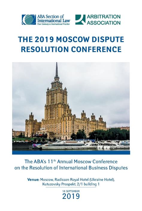 aba s 11th annual conference on the resolution of cis related business disputes in moscow this