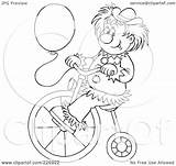 Clown Bike Balloon Outline Riding Coloring Illustration Royalty Clipart Rf Bannykh Alex Regarding Notes sketch template