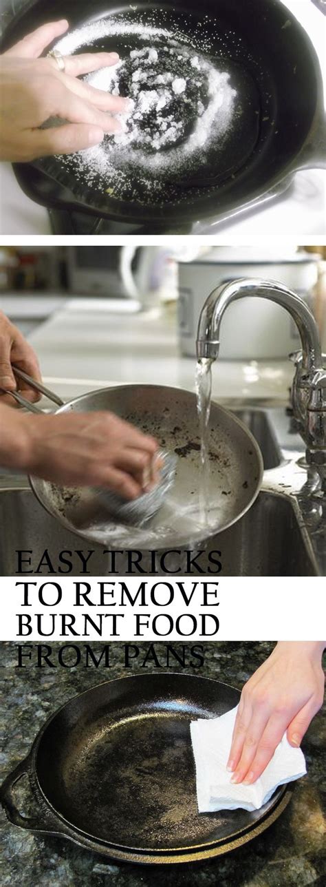 easy tricks  remove burnt food  pans simple tricks burnt food