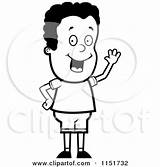 Waving Friendly Boy Clipart Cartoon Thoman Cory Outlined Coloring Vector 2021 sketch template