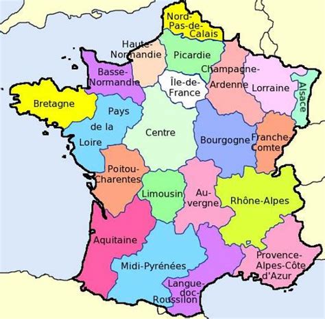 kaart frankrijk provincies