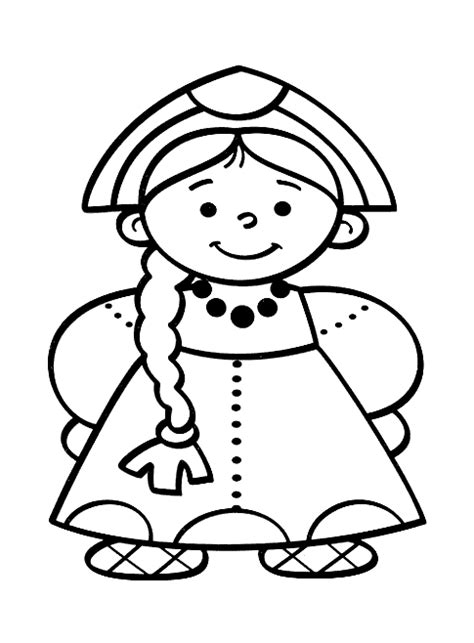 coloring page russian beauty