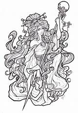 Coloring Pages Drawing Harley Princess Deviantart Davidson Adult Lineart Outline Fairy Quinn Mucha Alphonse Luna Sheets Nouveau Adults Printable Colouring sketch template