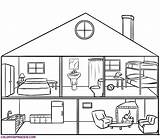 House Coloring Room Rooms Worksheets Kindergarten Worksheet Worksheeto Via sketch template