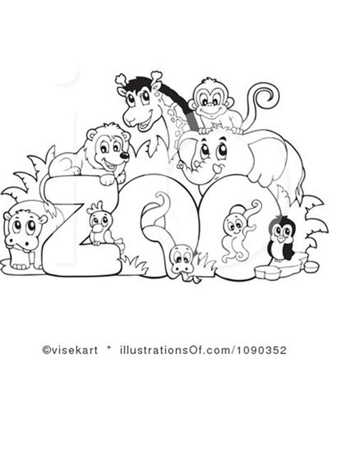 coloring page animals zoo background