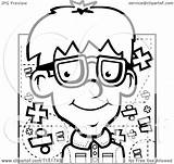 Boy Coloring Cartoon Nerdy Nerd Pages Clipart Outlined Vector Emoji Thoman Cory Template sketch template