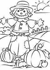 Coloring Pages Scarecrow Kids Print Online sketch template