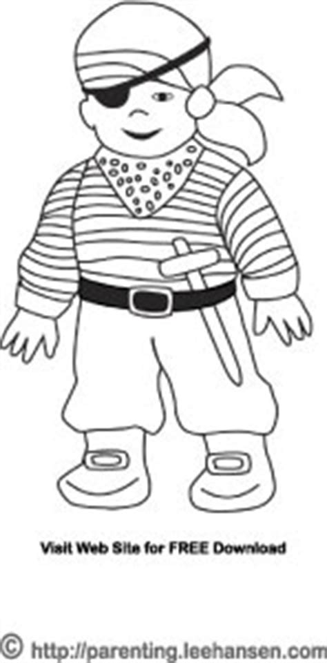 litte boy pirate costume halloween coloring page
