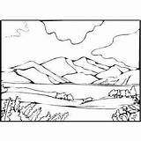 Coloring Lake Pages Mountain Printable Landscape Drawing Freeprintablecoloringpages Watercolor Scenery sketch template