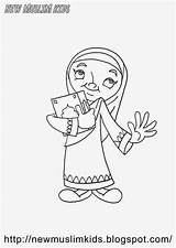 Kleurplaat Moslim Coloriage Musulmana Musulmane Ragazza Islamismo Kleurplaten Ensino Religioso Desafio Um Schoolplaten sketch template