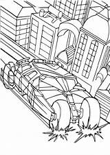 Coloring Pages Batman Printable Dc Comics Gotham Batmobile Armed City sketch template