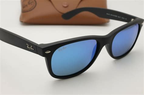 ray ban rb   wayfarer sunglasses  matte black blue lens  mm ebay
