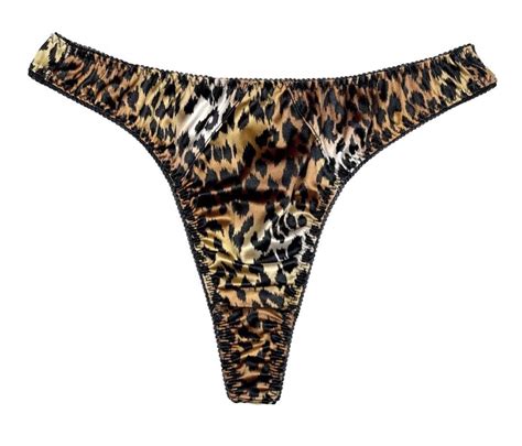 retro satin panty and thong leopard print large ebay