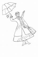Poppins Colouring Bert Printcolorcraft Umbrella Cartoons sketch template