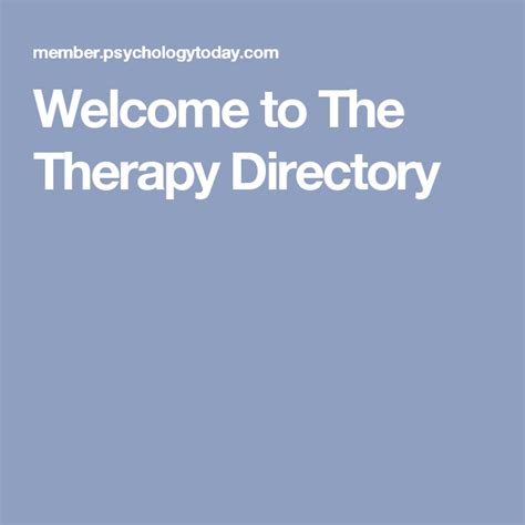 welcome to the therapy directory psychology today