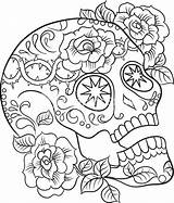 Coloring Skull Pages Sugar Adults Print sketch template