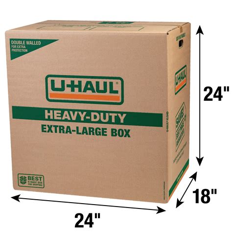 extra large heavy duty double wall moving box 24” x 18” x 24” l x w