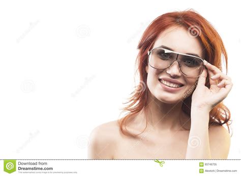 The Redhead Girl In Sunglasses Type 7 Stock Image Image Of Nude