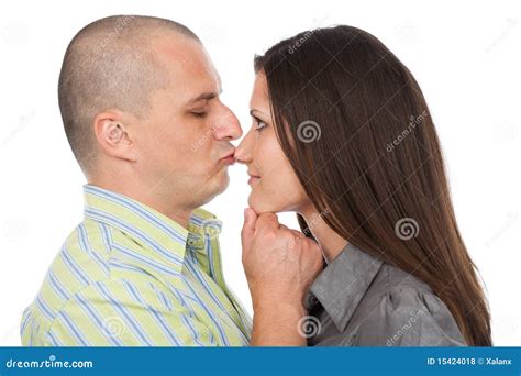 kiss   nose stock photo image  beauty isolated