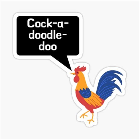 Cock A Doodle Doo Rooster Sticker For Sale By Cluckinmad Redbubble