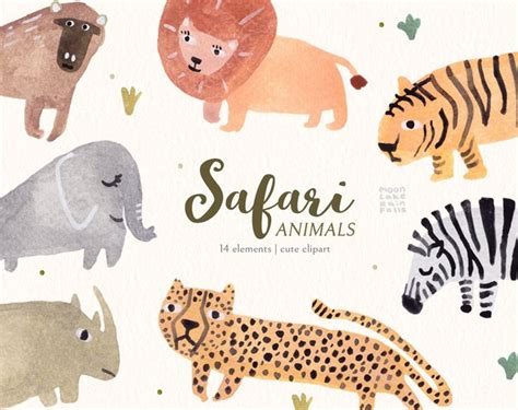 safari printable nursery art   animal clipart safari animals