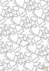 Hearts Coloring Stars Pages Pattern Heart Star Printable Sheets Drawing Kids Choose Board sketch template