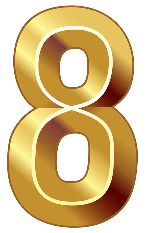 number  gold png