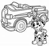 Paw Patrol Coloring Pages Marshall Drawing Printable Color Firetruck Sheets Troll Print Kids Cat His Truck Clipart Fire Mars Colouring sketch template